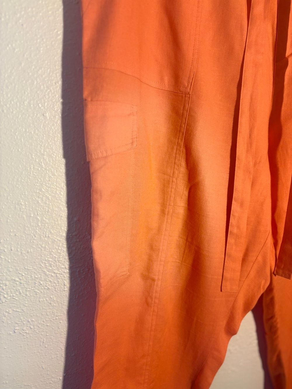 New York & Company Cargo Jogger Pants Linen Blend Women's Size XL Orange - Picture 5 of 7